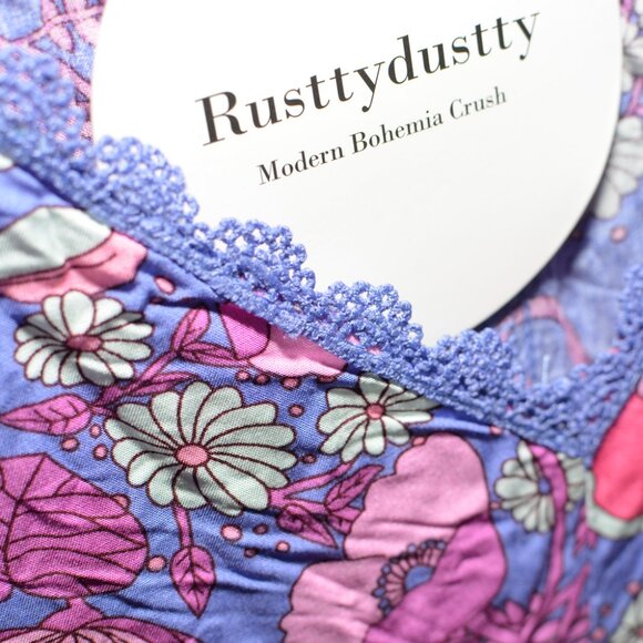 Plus Size 3X RusttyDustty Vibrant Pink & Purple Floral Boho Chic Maxi Dress NWT - Picture 6 of 11